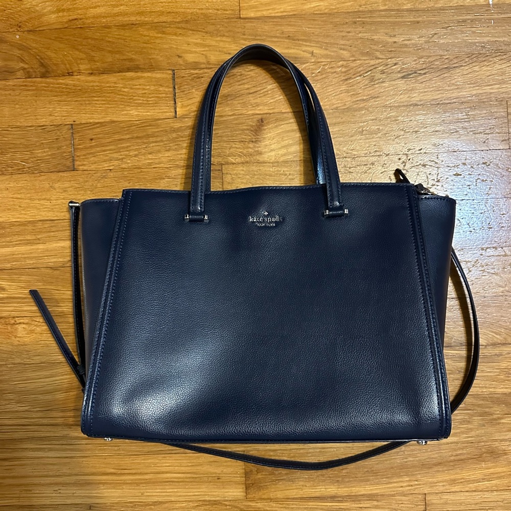 Kate Spade Navy Leather Tote Bag